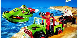 Playmobil - 3371-usa - Speedboot with Offroader