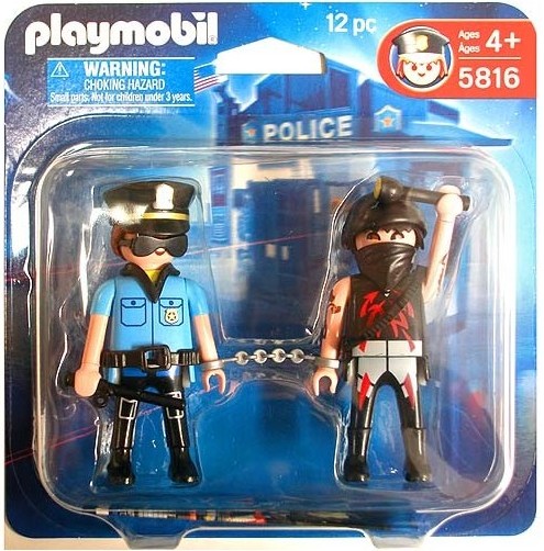 Playmobil-9218 Duo Pack Polizist und Langfin NEU OVP 