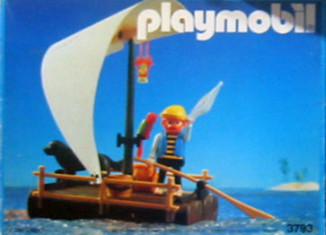 Playmobil - 3793-ant - pirate / raft (white sail)