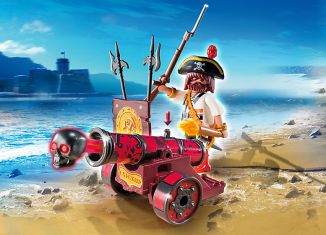 Playmobil - 6163 - Red Cannon with Privateer - Detail Playmobil - 6163 - Red Cannon with Privateer