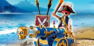 Playmobil - 6164 - canon bleu et officier pirate