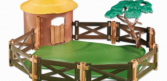 Playmobil - 6623 - Animal shelter with fence and meadow