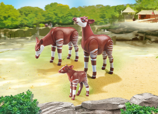 Okapi With Baby Playmobil V.6643 For 6635 6634 Circus Africa Zoo Animal Park 
