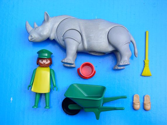 Playmobil 3516 - Rhino / feeder - Back