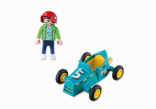 Playmobil 5382 - Boy with go-kart - Back