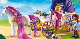 Playmobil - 6856 - Royal Couple with horse-drawn carriage
