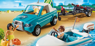 Playmobil - 6864 - Pick-up bleu & hors-bord