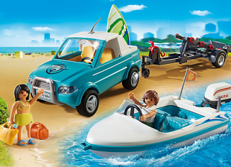 Playmobil - 6864 - Surfer pickup with speedboat