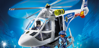 Playmobil - 6874 - Helicóptero de la policía con LED-Luz de seguimiento