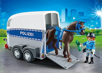 Playmobil - 6875 - Mounted police with trailer