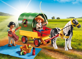 Playmobil - 6948 - Enfants avec chariot et poney