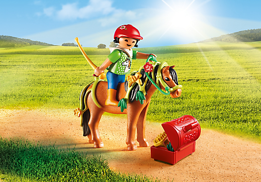 PLAYMOBIL 6968 Rider With Pony Flower Pl6968 for sale online 