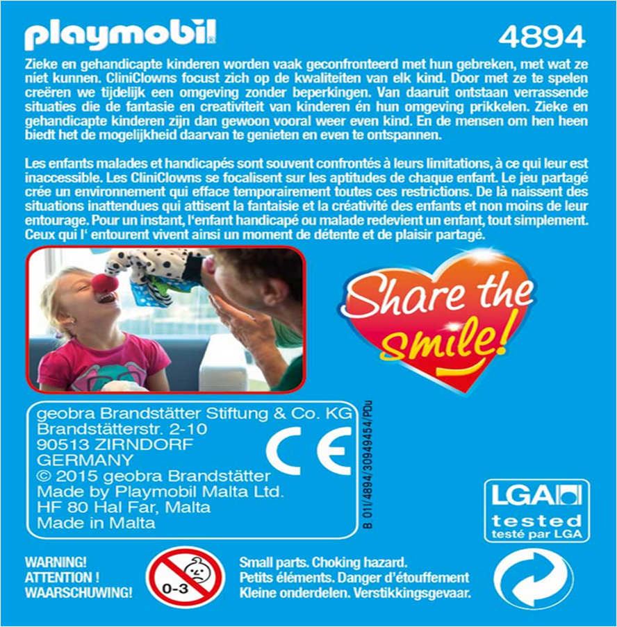 Playmobil 4894-net - Clini Clown - Back
