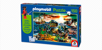 Playmobil - 80294 - Puzzle Pirateninsel mit 150 Teilen und Piraten-Figur