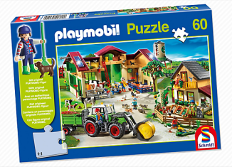 Playmobil - 80352 - Puzzle Bauernhof mit 60 Teilen und Bauern-Figur