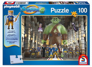 Playmobil - 80707 - Puzzle Super4 - Kingsland mit 100 Teilen und Königs-Figur