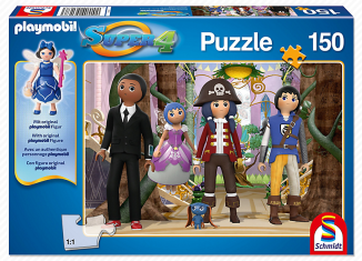Playmobil - 80708 - Puzzle Super4 - Enchanted Island mit 150 Teilen und Feen-Figur