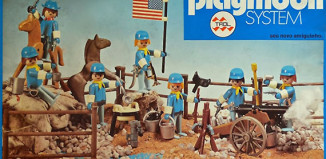 Playmobil - 23.40.8 - V1-trol - 7 union soldiers with cannon and horse