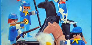 Playmobil - 23.48.5-trol - 4 union soldiers with horse and cannon
