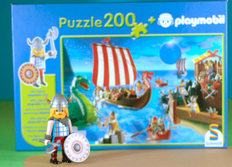Playmobil - 55261-ger - Puzzle Wikinger mit 200 Teilen und Wikinger-Figur