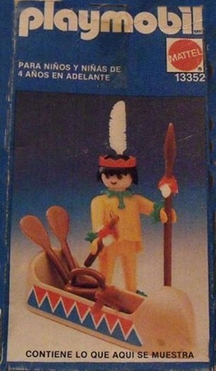 Playmobil 13352-xat - Indian with canoe - Box