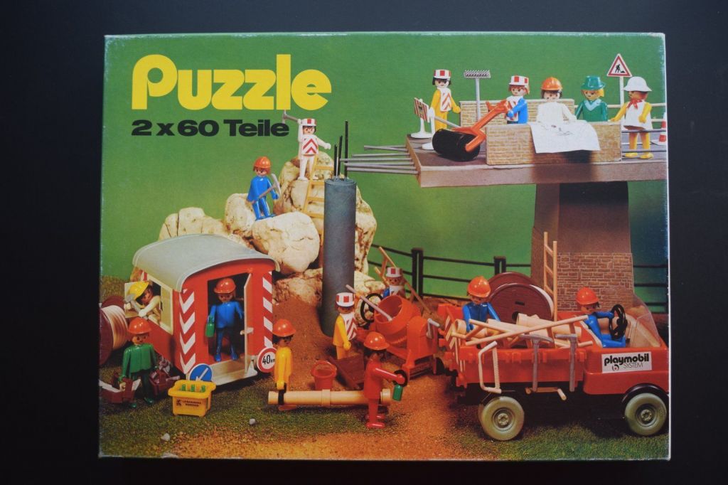 Playmobil 0000 - Puzzle Baustelle und Rettungsaktion mit je 60 Teilen - Box
