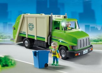 Playmobil - 5679-usa - Green Recycling Truck - Detail Playmobil - 5679-usa - Green Recycling Truck