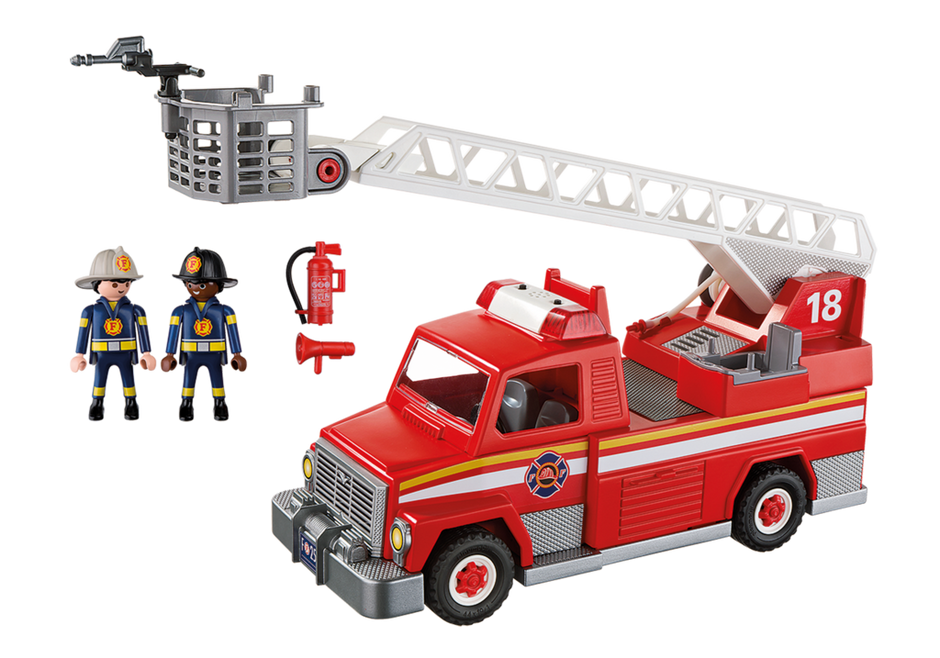 Playmobil 5682v1-usa - Rescue Ladder Unit - Back