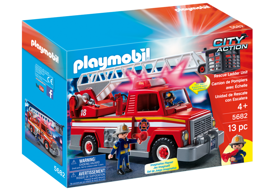 Playmobil 5682v1-usa - Rescue Ladder Unit - Box