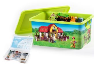 Playmobil - 00000 - 23L Storage Box + Compartment Case - Horse stable