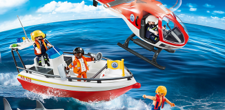 Playmobil - 5668-gre - Guardacostas de Rescate con lancha y helicóptero