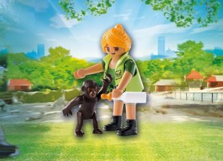 Playmobil - 9074 - Ciudadora de animales con cría de gorila