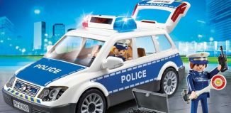 Playmobil - 6920 - Voiture de policiers avec gyrophare et sirène