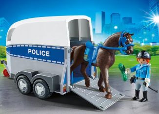 Playmobil - 6922 - Policewoman with horse trailer