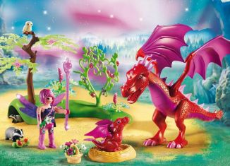 Playmobil - 9134 - Hada y mamá dragón con cría