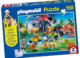 Playmobil - 55442 - Puzzle Dinosaurier mit 150 Teilen und Forscher-Figur
