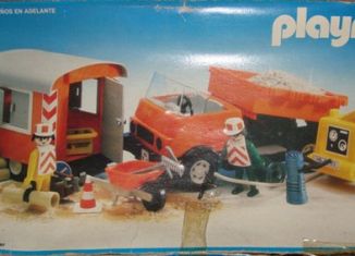 Playmobil - 13474-aur - Road Workers with Truck and Trailer