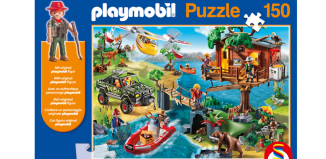 Playmobil - 80010 - Puzzle Abenteuer-Baumhaus mit 150 Teilen und Wanderer-Figur