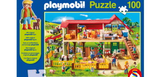 Playmobil - 80011 - Puzzle Bauernhof mit 100 Teilen und Bäuerin-Figur