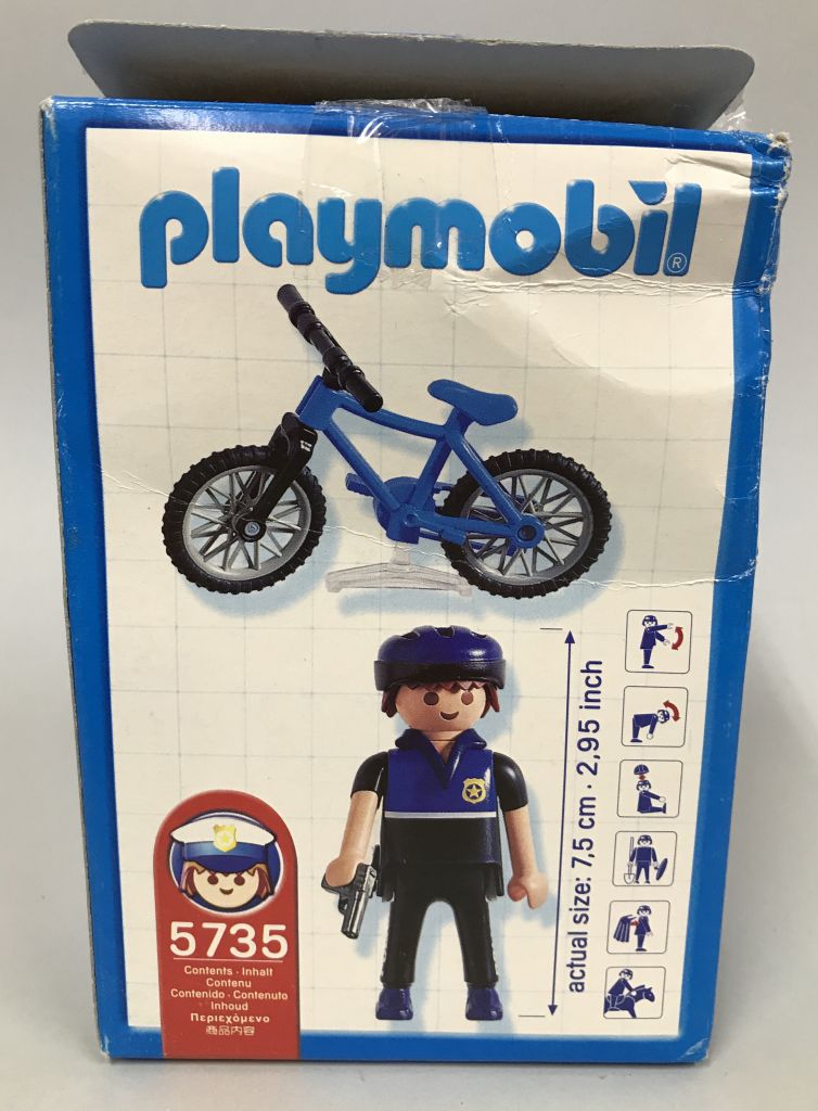 Playmobil 5735-usa - Policeman with Bike - Back