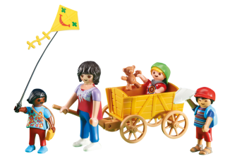 Playmobil - 6439 - Mother with Children and Wagon