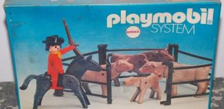 Playmobil - 3753v1-ant - Cowboy & enclosure of cattle