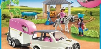 Playmobil - 5667v1 - Establo de caballos con coche y trailer