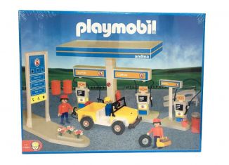 NIB Rare Vintage Playmobil 3437 Shell Gas Station Service