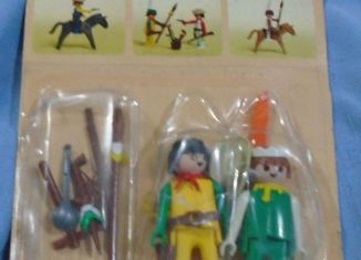 Playmobil - 1732v2-pla - Cowboy jaune & Indien vert