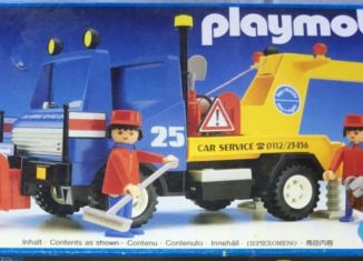 Playmobil - 3453v2 - Blue/Yellow Tow Truck - Detail Playmobil - 3453v2 - Blue/Yellow Tow Truck
