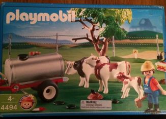 Playmobil - 4494-usa - Farmer / cow / tank