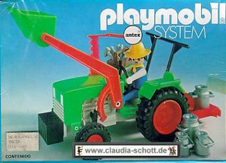 Playmobil - 3500v1-ant - Tracteur vert & fermier