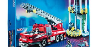 Playmobil - 3386s2 - Tour en feu & camion de pompiers