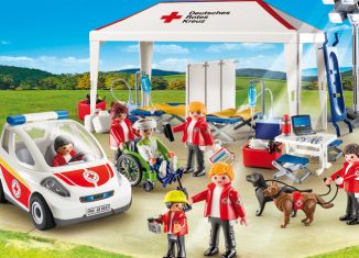 Playmobil - 9537-ger - German Red Cross (DRK) supply tent with doctor's vehicle